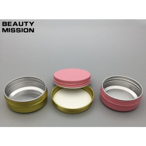 BEAUTY MISSION 50pcs 30g gold/pink aluminum jars, 30ml metal cream jar, red aluminum tin, 30g metal cosmetic container canister