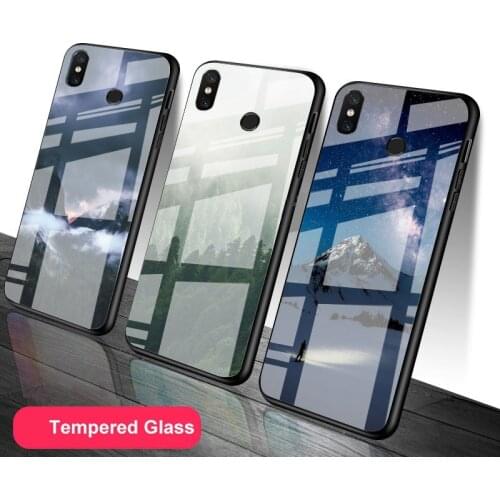 Mountain Forest Clouds Tempered Glass Phone Case For Redmi Note 5 6 7 8 9 Pro Note8T Note9S Redmi8 9 Cover Shell