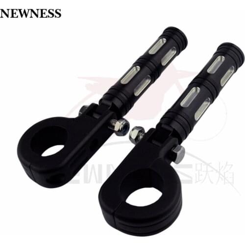 Black 1 1/4" 32mm Motorcycle Foot Pegs Mount Clamp Rest Engine Bar Highway Guard for Harley Yamaha Suzuki