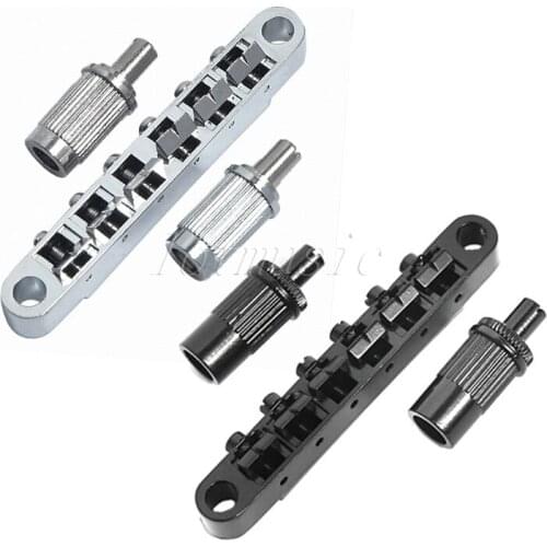Tune-o-Matic Bridge ABR-1 style for Electric Guitar Replacement - Black Chrome