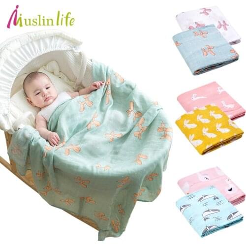 Muslinlife Baby Blankets Newborn Baby Soft Blanket Cotton Bamboo Multifunction As Stroller Blanket Air-conditioned room Blanket