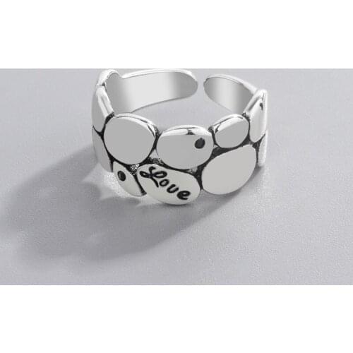 Miuoxion Retro Letters Irregular Ring Personality Fashion Punk Party Jewelry For Women Feature Namour Charm Gift All Seasons