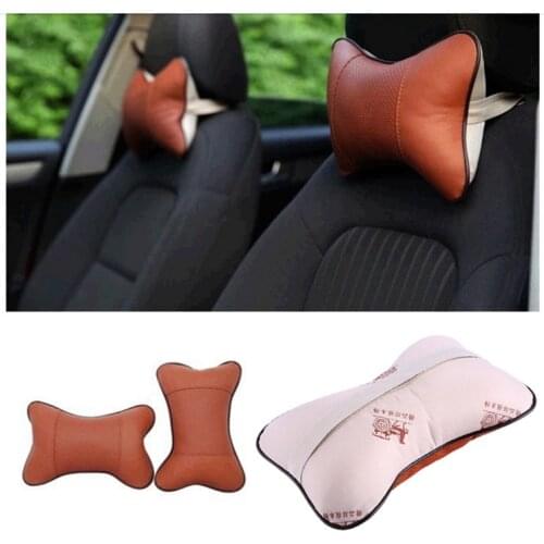 4 Colors leather Hole-digging headrest pillow Car Headrest Supplies Neck Auto Safety Pillow car seat covers pillow headrest