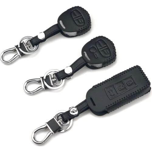 Leather Remote Key Case Shell Keychain For Mitsubishi ASX Outlander Lancer Colt Evolution Pajero Eclipse Cross Grandis Zinger