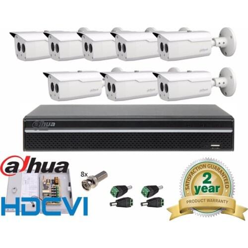 Dahua 8CH 1080P CVR KIT 1080P HD-CVI DVR 8PCS HD CVI Dome Cameras CVR Supports 8ch 2MP Real-time Recording HD CVI Camera System
