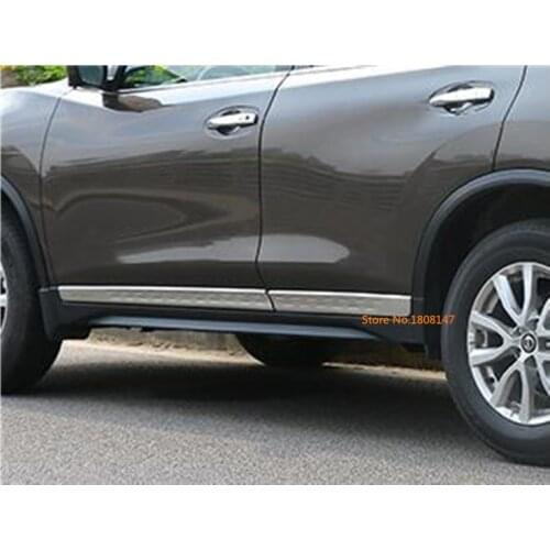 Car Body Side Door Trim Strip Molding Stream Panel Bumper Hoods Moulding 4pcs For Nissan X-Trail Xtrail T32/Rogue 2014 2015 2016
