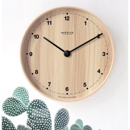 Nordic Art Creative Wall Clock Simple Modern Wood Silent Wall Clock Round Digital Orologio Parete Living Room Decoration DJ60WC