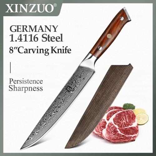 XINZUO 8" Cleaver Knife Japan Handmade VG10 Damascus Ultra Sharp Kitchen Knives Top-quality Professional Knife Rosewood Handle