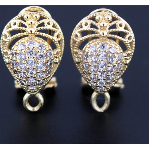 Luxury Micro Pave AAA Cubic Zirconia CZ Earring Connector Linkers Drop Base For DIY Tassel Earrings Making Jewelry Accessories