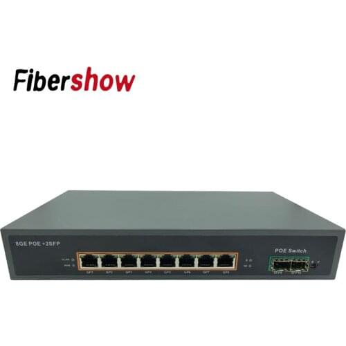 Reverse POE Gigabit Ethernet switch poe Fiber Optical Single Mode 8 RJ45 UTP&2 SC fiber Port 10/100/1000M