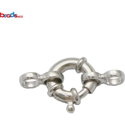 Beadsnice Pure 925 Sterling Silver Spring Ring Clasp with Open Jump Ring Bracelet Spring Clasps Findings for Jewelry ID36521