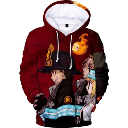 Fire Force Printing Pullover Hoodie Men / Women Winter Fashion Casual Harajuku Soft Hoody Hot Sale Fire Force Hoodies Men Coat