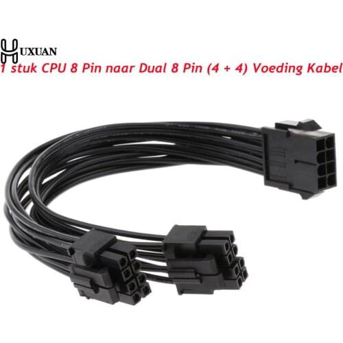 Cpu Power Splitter Kabel, 8Pin Naar Dual Cpu 8 Pin (4 + 4) Cpu Naar Moederbord Power Adapter Y Splitter Verlengsnoer