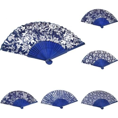 Hand Fold Fan Vintage Style Spanish Style Lace Silk fan Dance Wedding Party fan Hand Held Fan Girl Man Dance Decorate Home