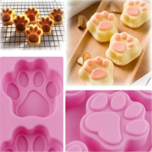 Silicone Mold Lovely Dog Paw Form Soap Cookies Chocolate Stencil Silicone Form Cake Decorating Tools Kitchen Pastry Tools
