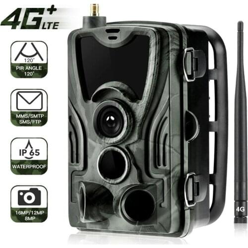 Sport Camera Scouting Camera HC-801LTE 4G MMS/SMS/SMTP Hunting Camera 16MP 1080P Night Vision Trail Camera 0.3s Trigger