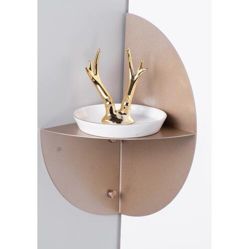 Stainless steel Bedroom Corner Frame Floor Bookcase Living Room Corner Frame Shelf Flower Rack Trapezoidal Simple Storage Rack