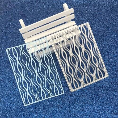 Wavy rectangle background Metal Cutting Dies Stencils for DIY Scrapbooking Album Paper Card Decorative Craft Embossing Die Cuts