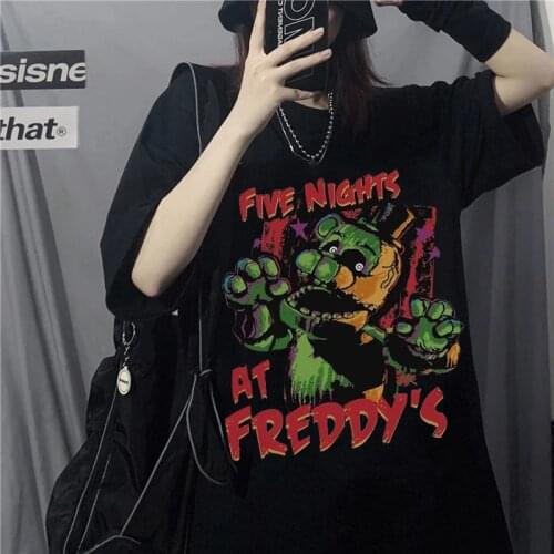 Summer Goth Female Tee Aesthetic Loose Women T-shirt Punk Dark Grunge t-shirts Streetwear gothic Top tees Harajuku Clothes y2k