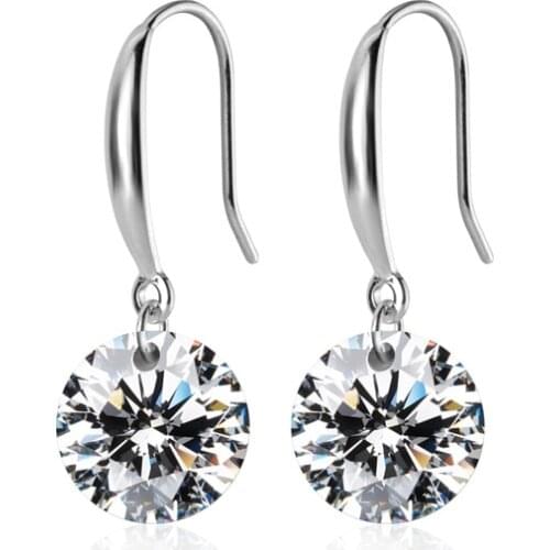 MloveAcc Genuine 925 Sterling Silver Lovely Dazzling CZ Dangle Earrings for Women Fashion Silver 925 Jewelry Wedding Gift