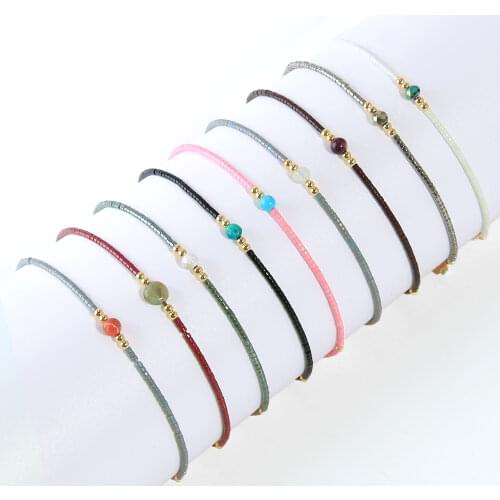 KELITCH Classic Miyuki Friends Beaded Seeds Bracelets Boho Natural Crystal Beads Bracelet Women Adjustable Jewelry 2021