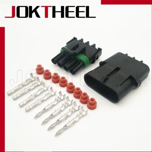 1-20 sets kit 12010974 12015797 delphi 2.5 Series 4 pin male female Weather Pack socket electrical wire connector