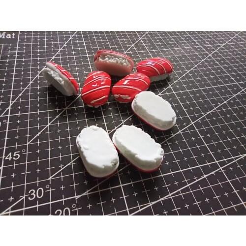 1pcs/lot resin red Salmon Sushi 27mm cookies simulation of food Cabochons Scrapbook for DIY phone case decoration B102-7