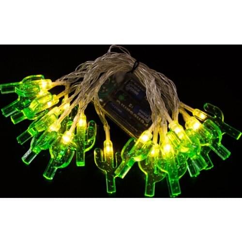 10/20 LED Cactus Style Light String Twinkle Garlands Battery Powered Christmas Lamp Holiday Party Wedding Decorative Fairy Light