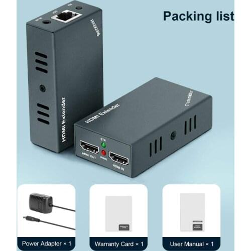 1080P@60Hz/3D HDMI Extender over Ethernet Cat5 Cat 6 Cat7 Up to 60M with Loop out