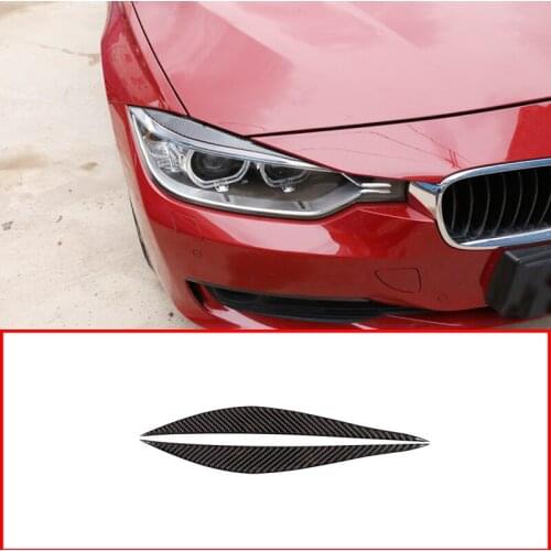 2 Pcs Soft Carbon Fiber For BMW 3 4 Series F30 F32 F33 F36 2013-2019 Front Fog Lamp Strips EyeLid Trim Car Accessories