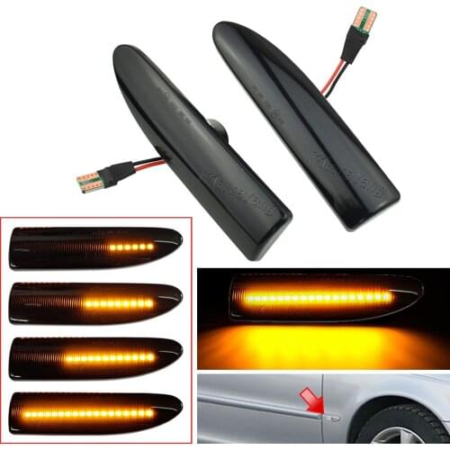 2Pieces Turn Signal Sequential Lamp LED Dynamic Side Marker Light For Jaguar X-TYPE 2002 2003 2004-2009 Blinker Indicator