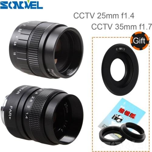 2 in 1 CCTV 25mm f1.4/35mm F1.7 TV Movie lens+C Mount for Olympus Micro m4/3 EP6 EPL7 EPL6 EPL5 EPM3 EPM2 EP3 EPL3 EPM1 EP2 EP1