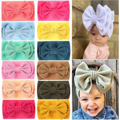 2021 Kids DIY Fabric Bow Hair Band Baby Knotted Elastic Turban Headband Cross-border New Boys and Girls Accessories for Newborn