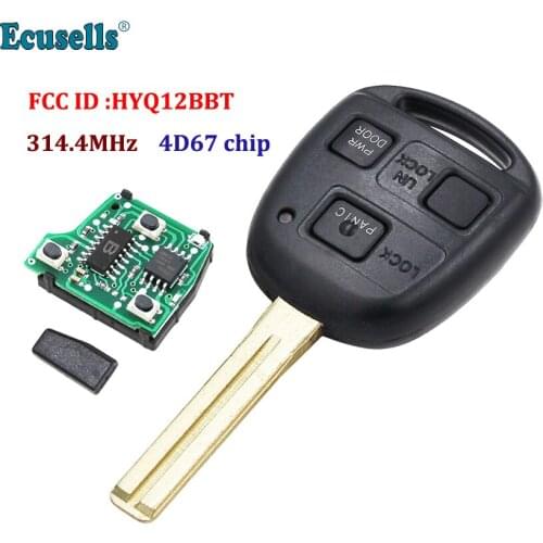 3 Buttons Remote Key fob 313.4MHz with 4D67 Chip for Lexus ES330 LS430 SC430 FCCID HYQ12BBT 1511A-12BBT