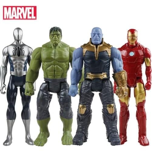 3pc 30cm Marvel Avengers Spiderman Hulk Iron Man Captain America Thor Wolverine Venom Thanos Action Figure Toy Doll for Children