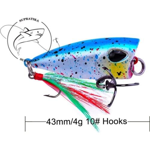 43mm/4g Artificial Popper Professional Freshwater Plastic Fishing Bait Anti-corrosion Bionic High Quality Fishing Lure Hard Bait