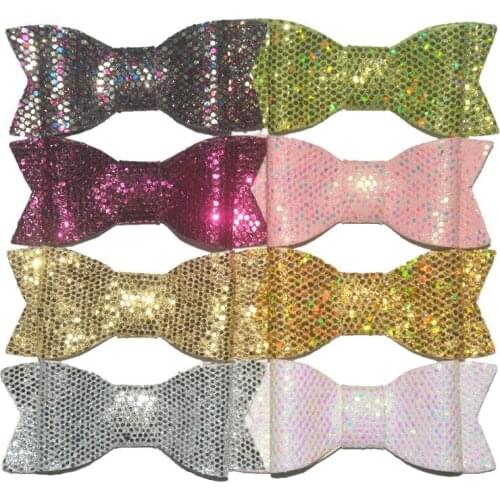 60 pcs/lot, Girls Boutique Hair Bow Hair Accessories No Clips , 2.75" DIY Glitter Hair Bows