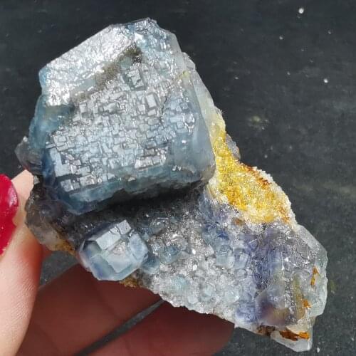 75.5gNatural green blue fluorite, crystal mineral crystal specimen