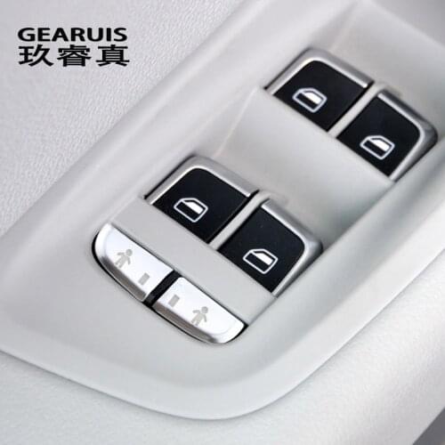 Car Styling for Audi A6 A7 C7 S6 S7 RS6 RS7 Interior Door Window Glass Switch Armrest panel Child safety buttons Covers Stickers