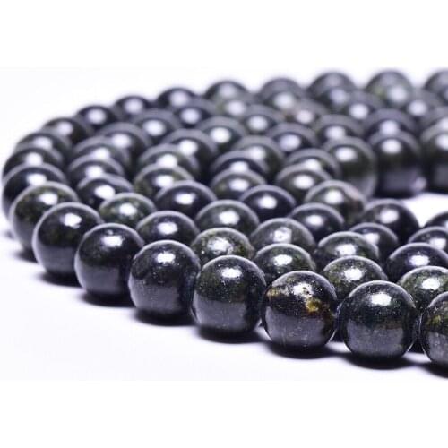 Natural green edge stone beads semi-finished ball DIY jewelry accessories bracelet necklace jade bead material wholesale