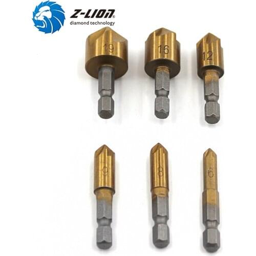 Z-LION HSS Countersink Deburring Drill Bit Metal Taper Hole Saw Cutter for Stainless Steel Chamfering Power Drill Tool
