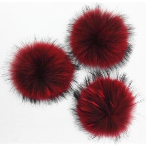 Cheap 5pcs/lot Wholesale Fur Pom pom For Knitted Beanies New Winter Womens Real Red Raccoon Fur Balls For Bag Accessories Bags