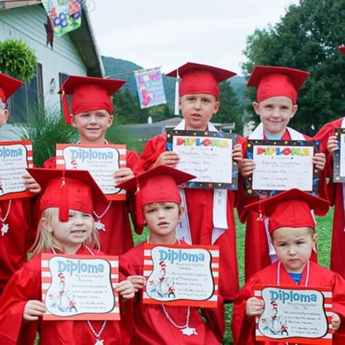 Bachelor Kids Graduation Childrens College Uniform Kindergarten Fancy School Unifrom Stage Performance Gown Hat Student Set