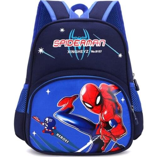 Disney childrens bag Boys Girls Frozen childrens Bacpack Spiderman 3D stereo pattern backpack Kids Christmas Gifts