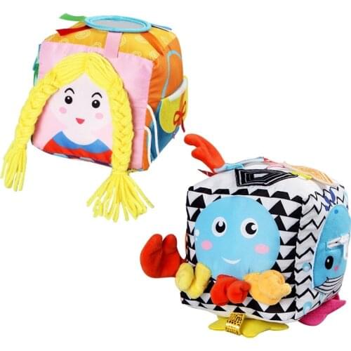 Montessori Baby Busy Cube Children Basic Life Skills Toys Buckle Training Time Learning Color Cognition Early Educational Toys