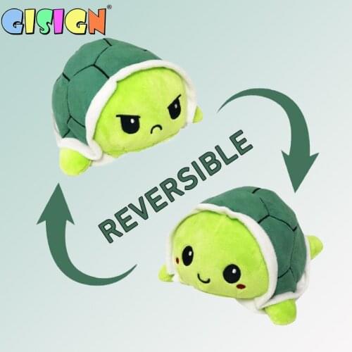Reversible Plush Toy Stuffed Angry Flip Happy Double-Sided Colorful AnimalToys Soft Cute Doll Children Gifts