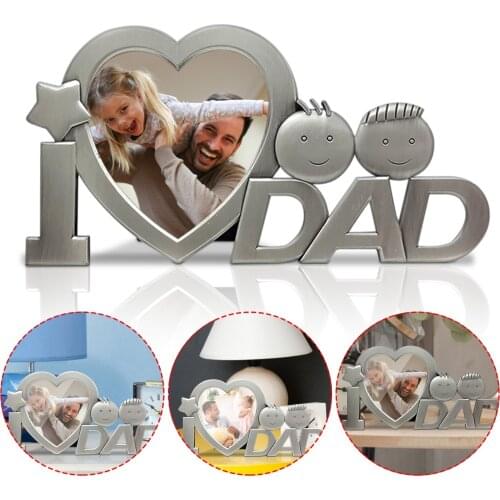 Photo Frame Desktop I LOVE DAD Shape Photo Frame Gift For Fathers Day Photo Clip Home Decor marco de fotos cadre photo