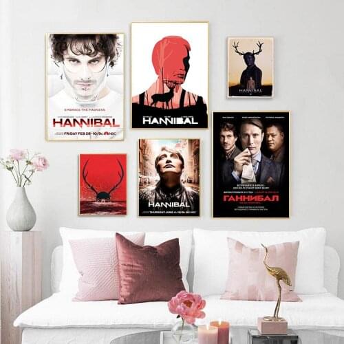 Hannibal Canvas Poster decorative painting Max Michelsen Hugh dancy horror thriller Halloween painting