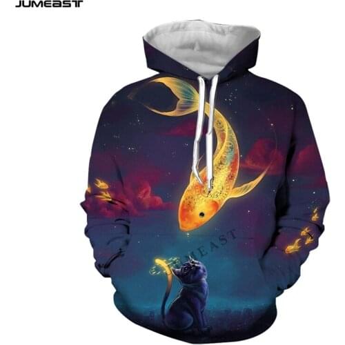 Jumeast Brand Men Women 3D Printed Sweatshirt Hunting Fish Camouflage Long Sleeve Cap Hoody Sport Pullover Hoodies