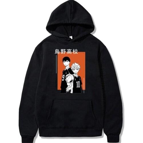 Kageyama Tobio Hinata Shoyo Print Women Hoodies Streetwear Anime Haikyuu Warm Men Oversized Daily Casual Sweatshirt Hoodies